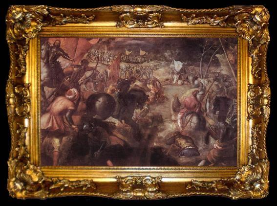 framed  Jacopo Tintoretto Die Schlacht am Taro, ta009-2